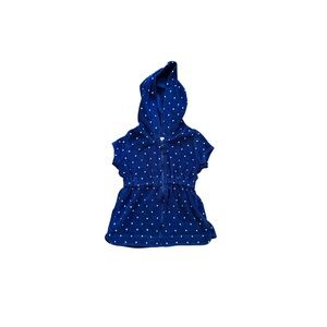 Baby Girl Swim Cover Up Blue Hooded Polka Dot